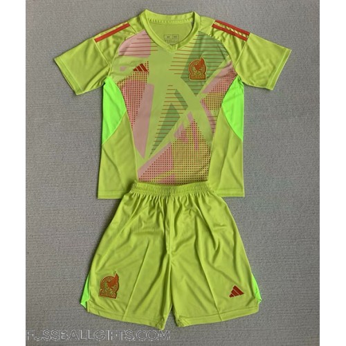 Mexiko Torwart Fußballbekleidung Heimtrikot Kinder Copa America 2024 Kurzarm (+ kurze hosen)